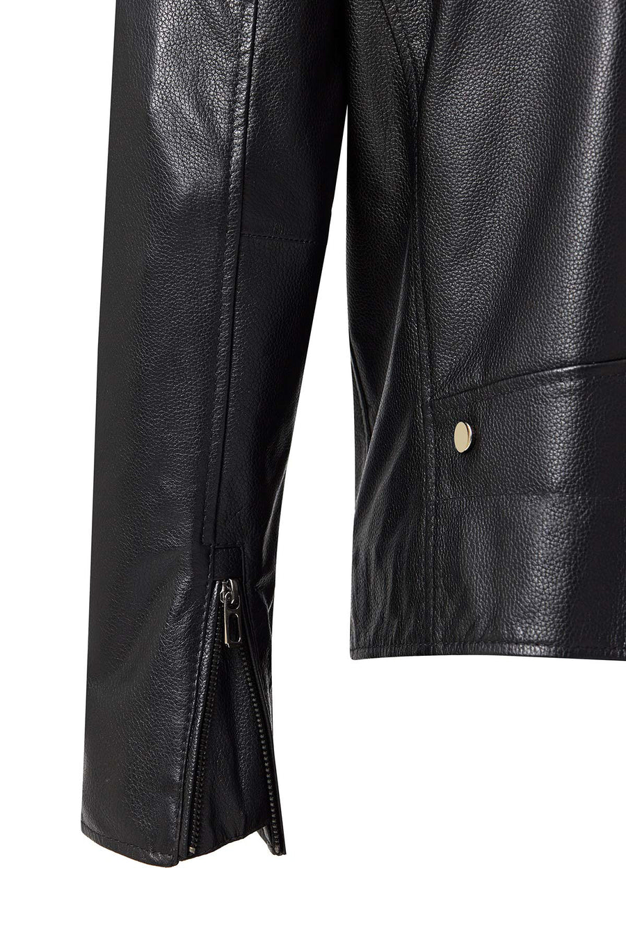 Butler Men's Black Hooded Biker Leather Jacket