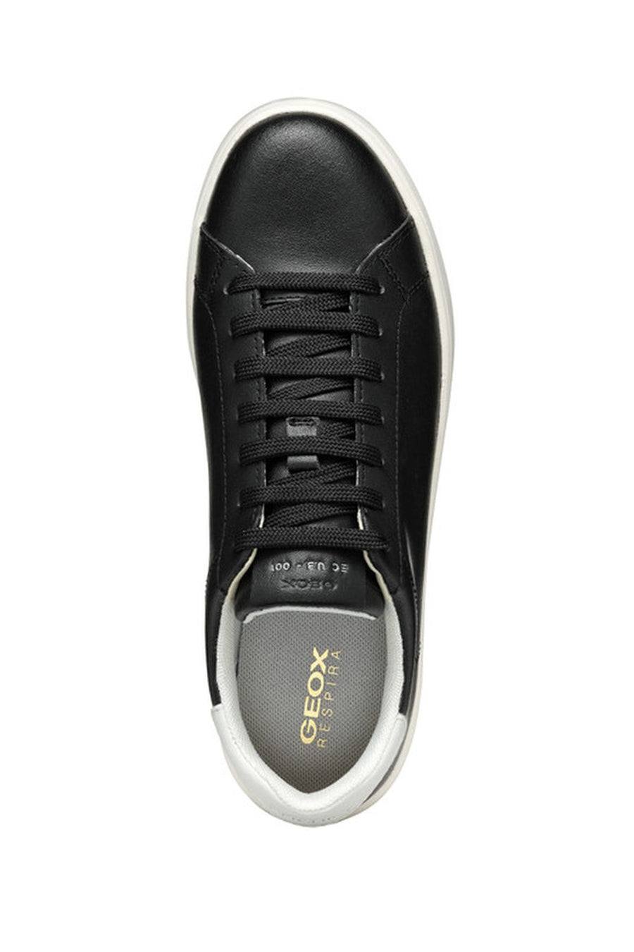 Geox Women's Black Spherica Ecub-1 Lace-up Leather Sneaker