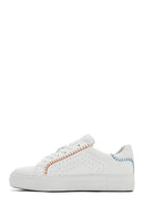 Women's White Lace-Up Leather Sneaker | Derimod
