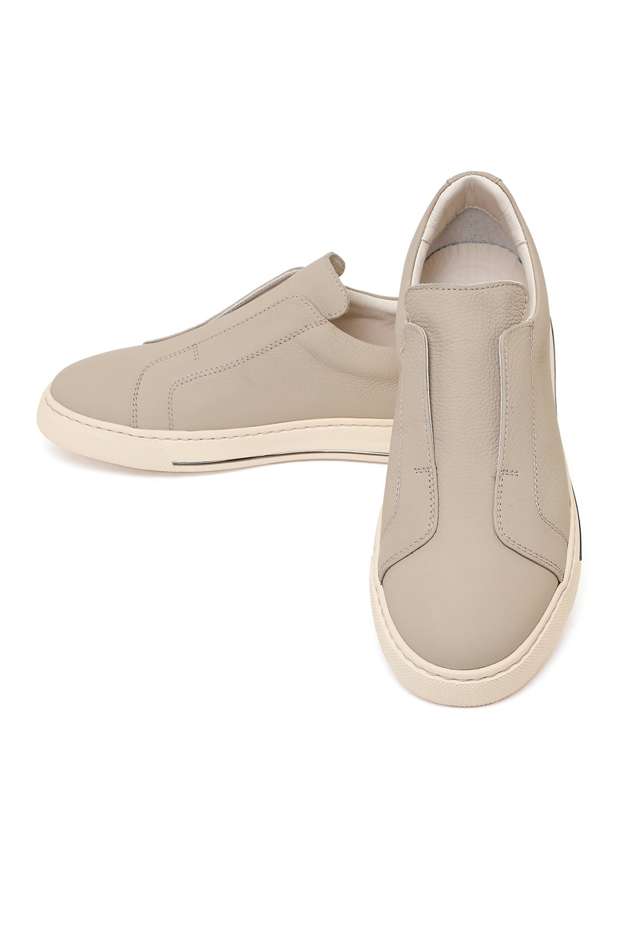 Male Beige Leather Casual Shoes
