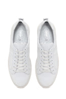 Erkek Beyaz Bağcıklı Deri Sneaker | Derimod