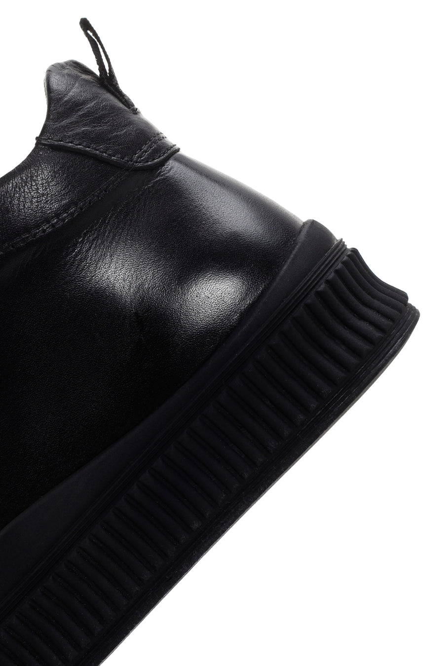 Erkek Siyah Deri Bilekli Sneaker
