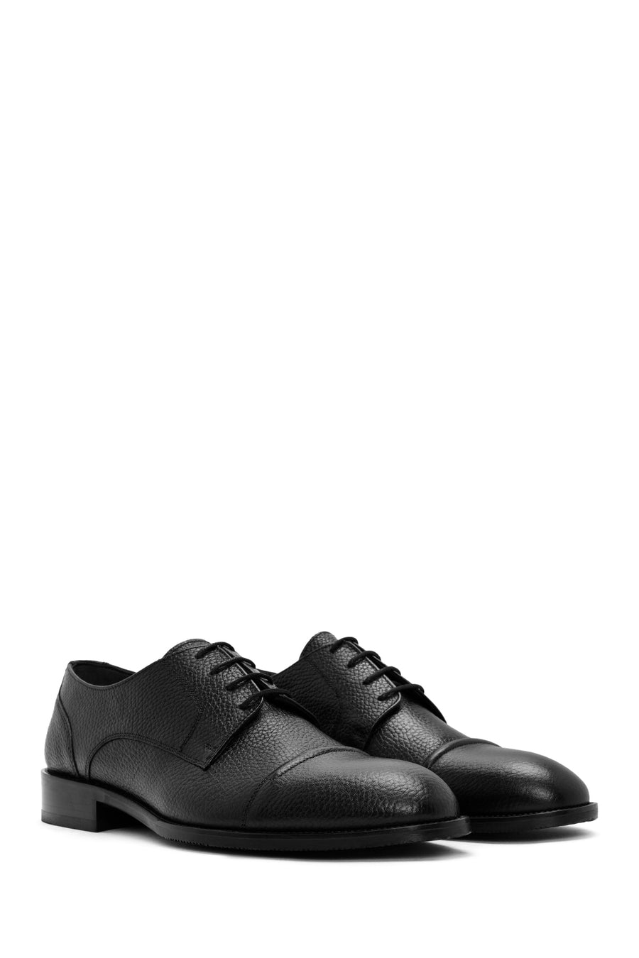 Men's Black Laced Leather Classic Shoes