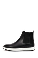 Men's Black Leather Chelsea Sport Boot | Derimod
