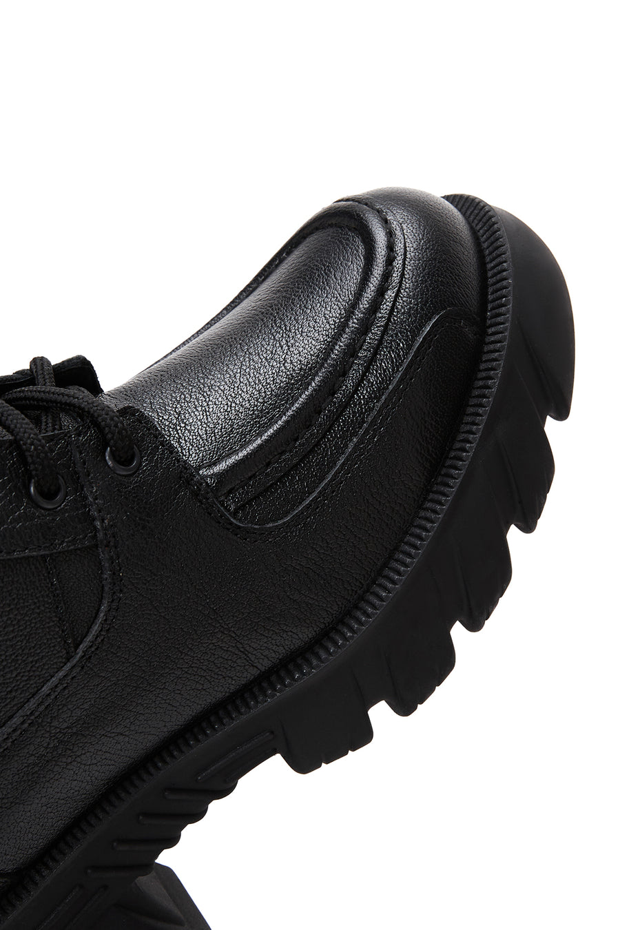 Women's Black Leather Lace-Up Boots