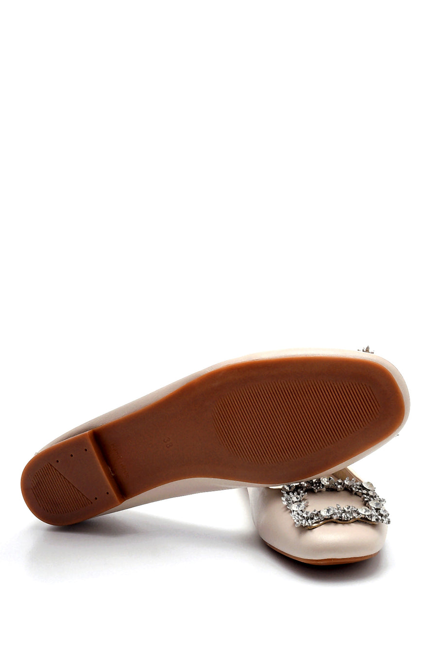 Women's Leather Stone Ballerinas
