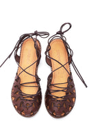 Women's Brown Leather Flat Bodrum Sandals | Derimod