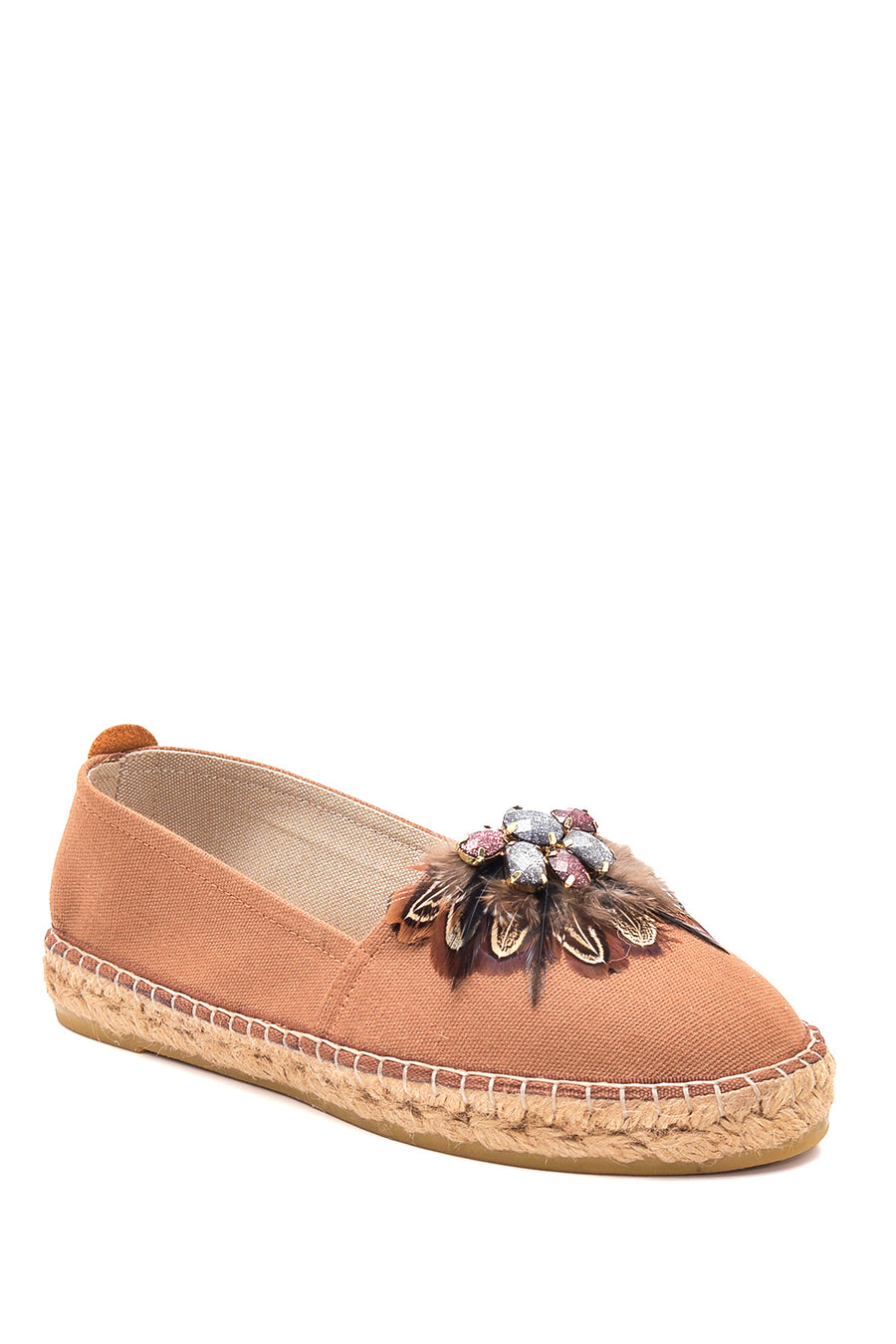Women's Tan Stone Straw Sole Espadrille