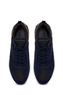 Male Navy Lace-up Leather Casual Sneaker | Derimod