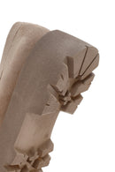 Women's Beige Suede Buckle Masculine Loafer | Derimod
