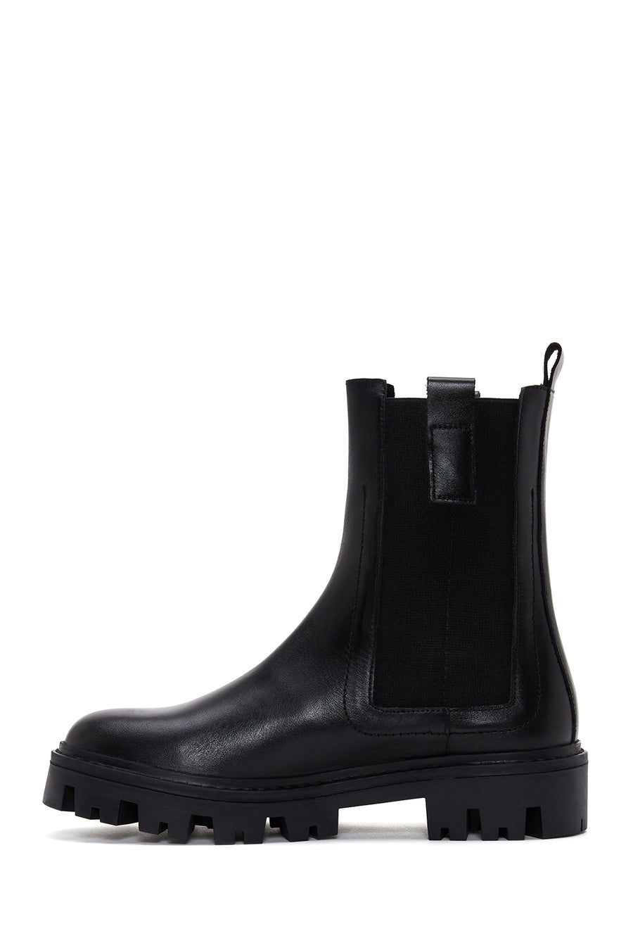 Women's Black Leather Chelsea Boots