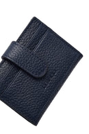 Men's Navy Blue Leather Card Holder | Derimod