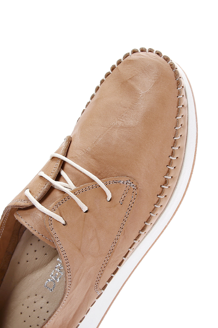 Women's Beige Leather Comfort Shoes