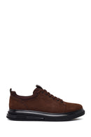 Male Brown Lace-Up Nubuck Leather Sneaker | Derimod