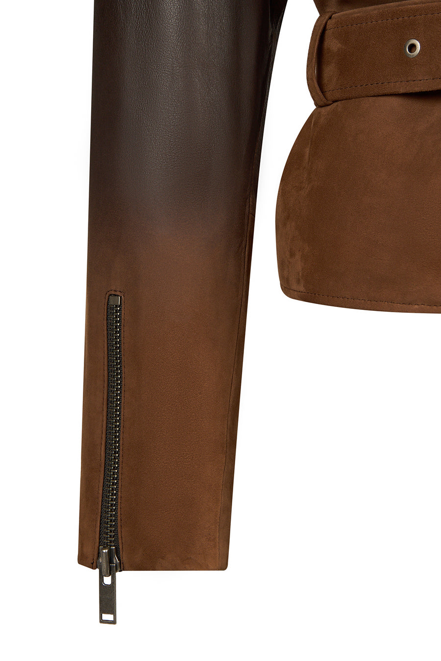 Soho Woman Brown Short Oversize Biker Suede Jacket