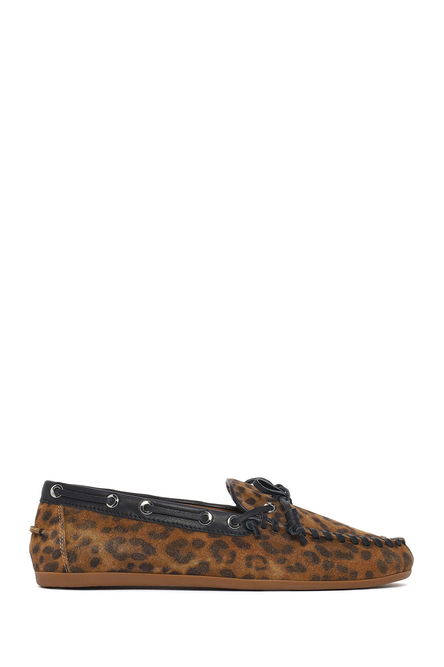 Kadın Leopar Desenli Süet Deri Loafer 26PFD552510 | Derimod