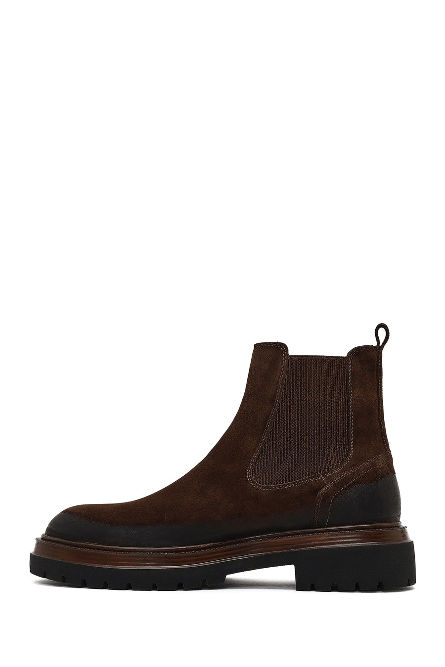 Male Brown Thick-Soled Suede Chelsea Boots