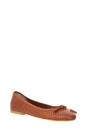 Tan Women's Leather Ballerinas | Derimod