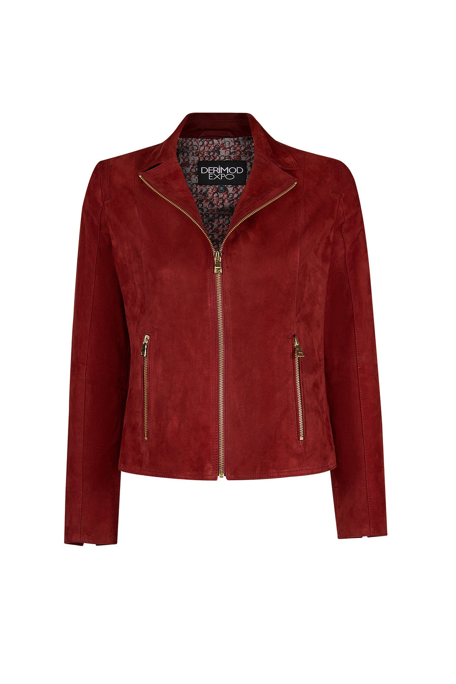 Lara Woman Burgundy Short Suede Jacket 26SGE588110 | Derimod