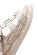 Kadın Ekru Deri Comfort Sandalet | Derimod