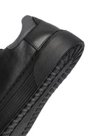 Men's Black Lace-Up Thick Sole Leather Sneakers | Derimod