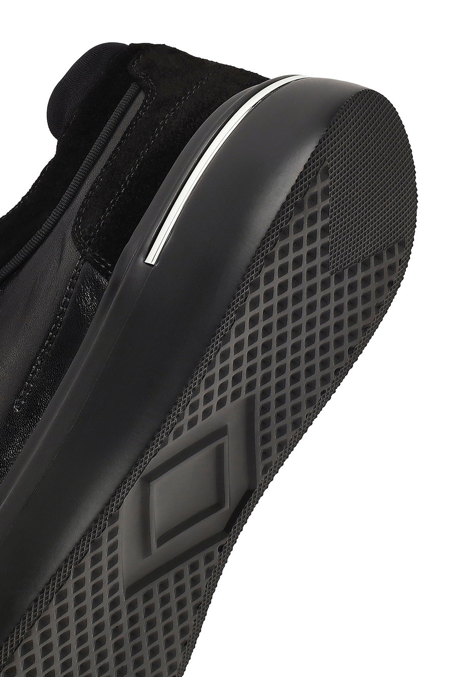 Men's Black Thick-Soled Leather Sneaker