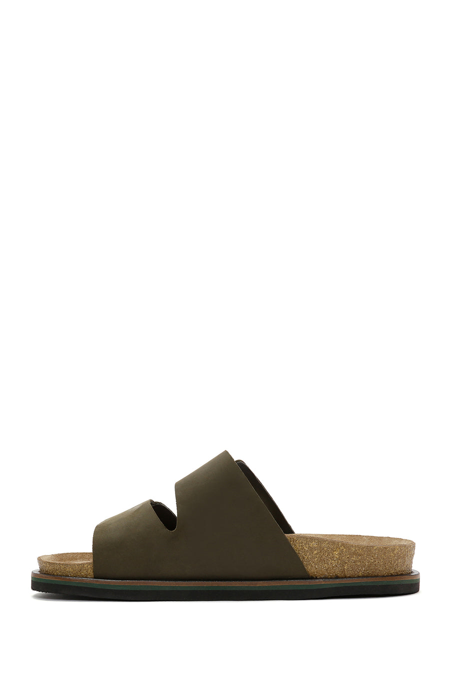 Men's Khaki Nubuck Leather Slippers