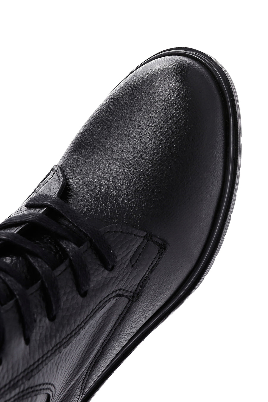 Women's Black Leather Zippered Boots