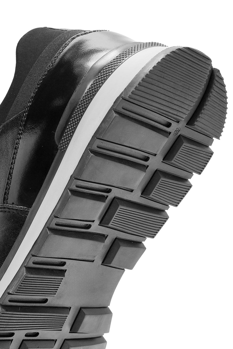 Men's Black Lace-Up Leather Casual Sneaker