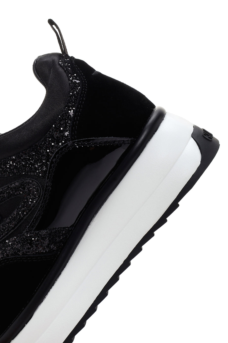 Alberto Guardiani Women's Black Louise Thick Soled Leather Sneaker