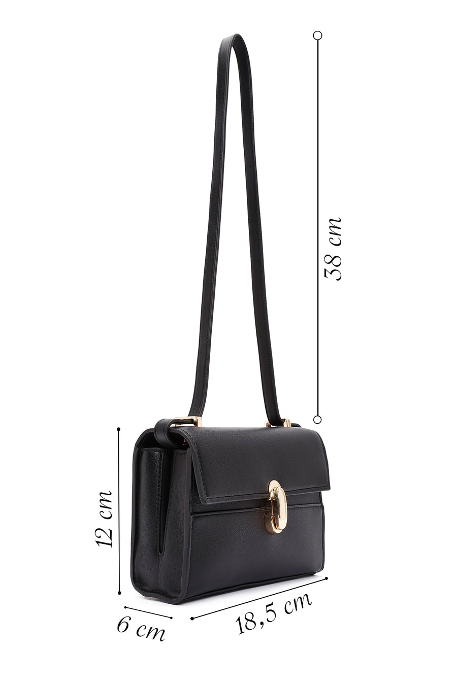 Women's Black Long Strap Crossbody Bag