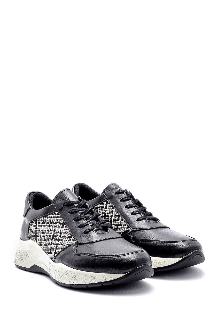 Erkek Desenli Deri Sneaker