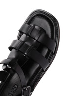 Women's Black Ankle Strap Leather Sandals | Derimod