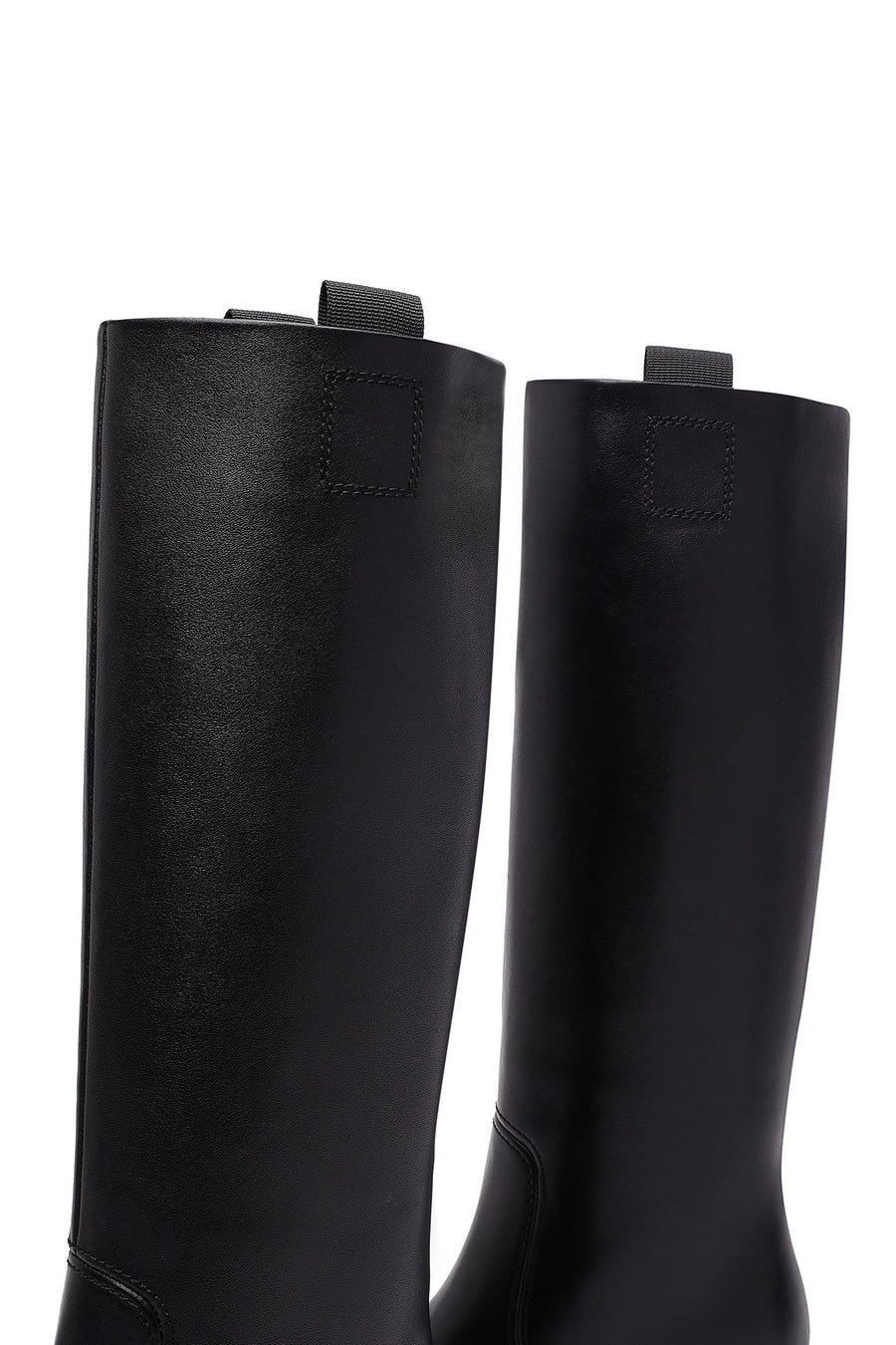 Women's Black Thick Heeled Leather Boot