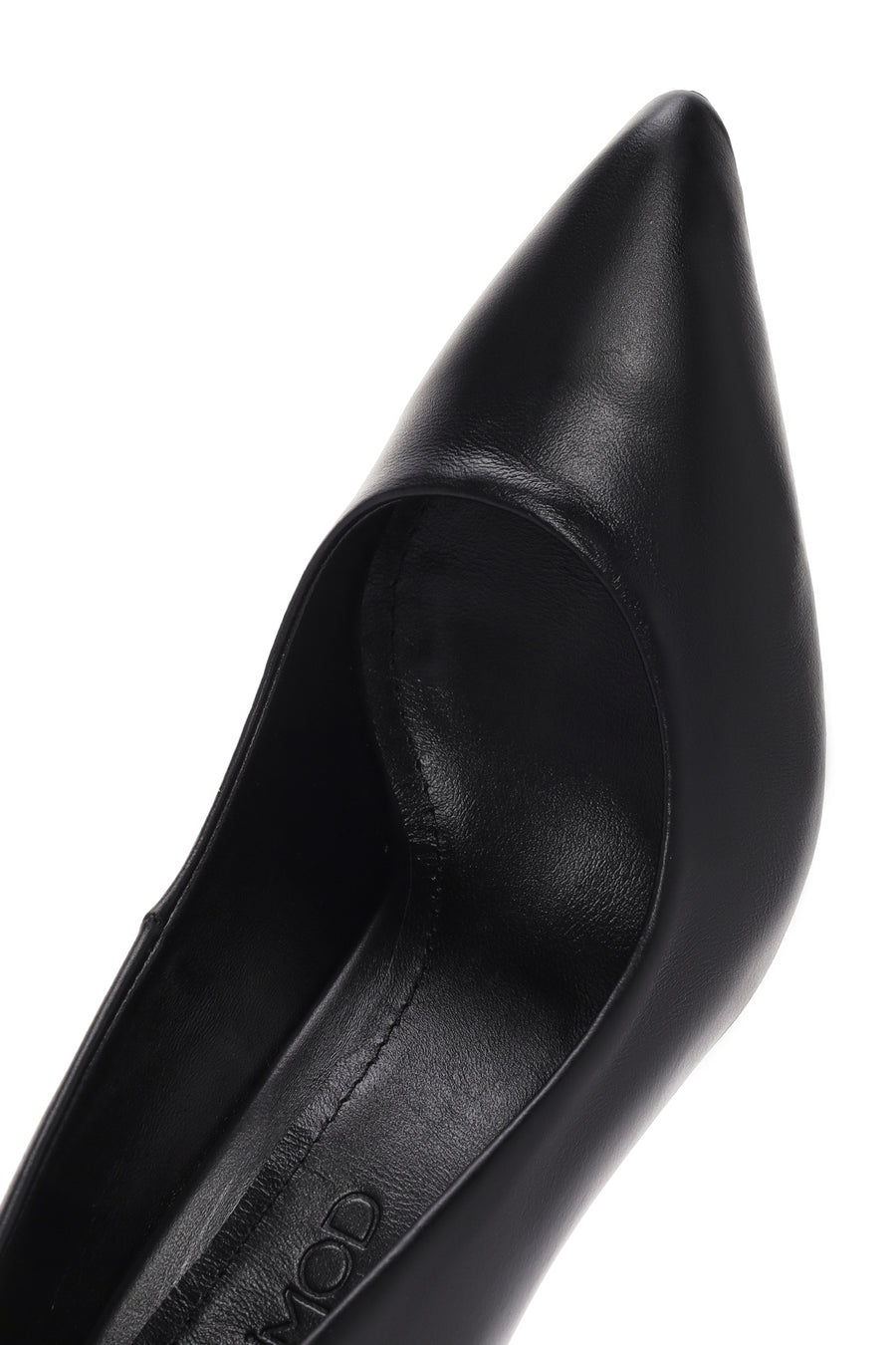 Women's Black Thin Heeled Leather Stiletto