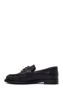 Woman Black Leather Masculine Loafers | Derimod