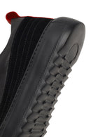 Men's Black Lace-Up Thick-Soled Leather Sneaker | Derimod