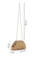 Women's Gold Long Chain Strap Stone Evening Clutch Bag | Derimod