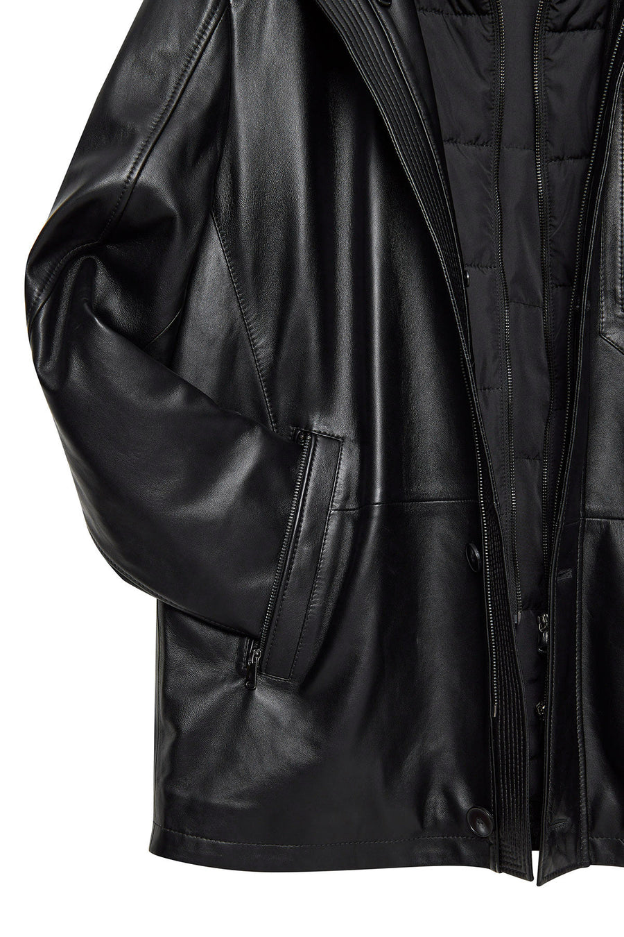 Nathan Men's Black Leather Coat