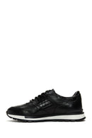 Men's Black Leather Printed Sneaker | Derimod