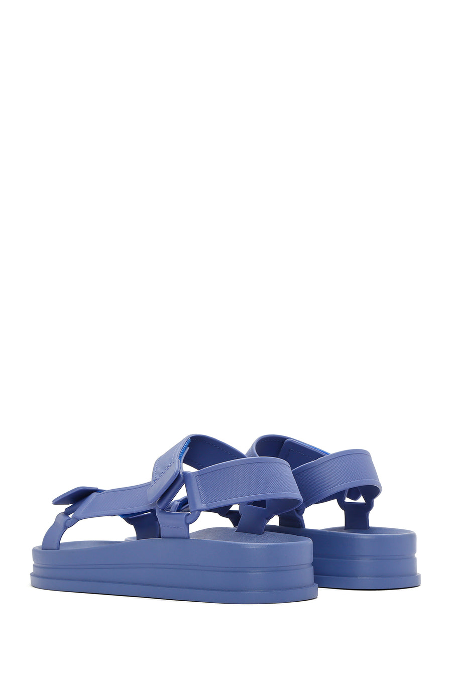 Women's Blue Strappy Thick Soled Jelly Sandals