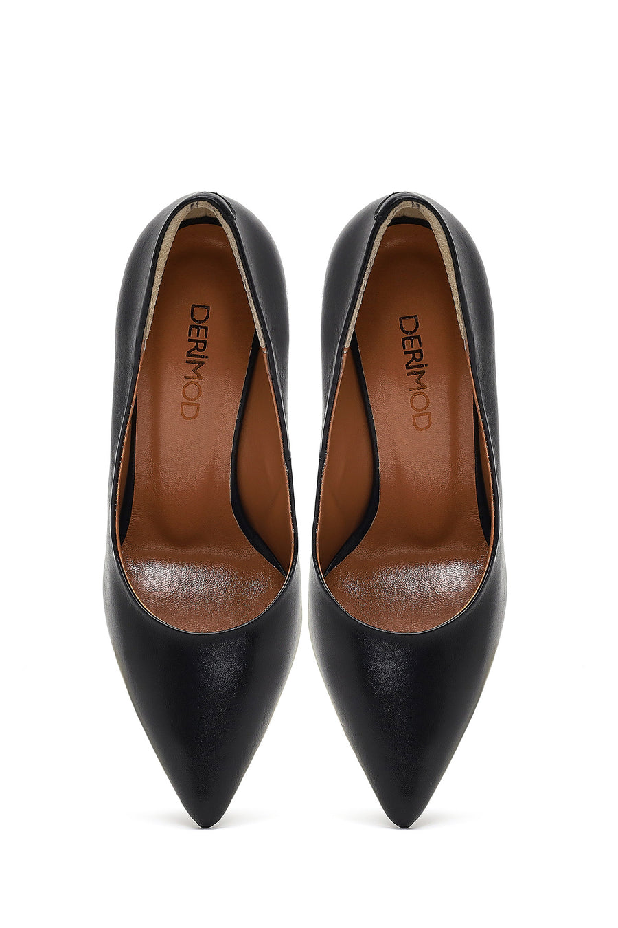 Woman Black Thin-Heeled Leather Stiletto