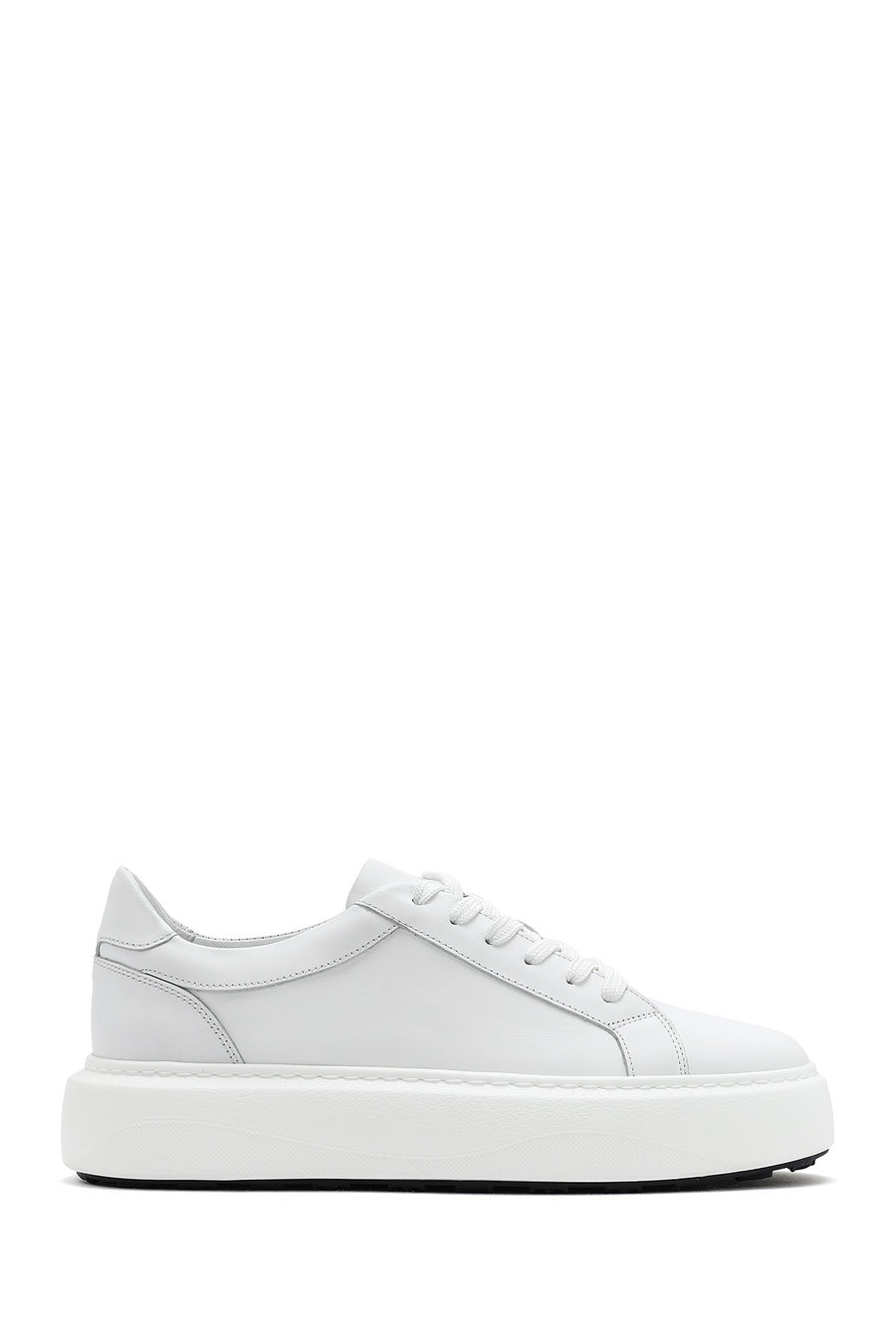 Erkek Beyaz Bağcıklı Kalın Tabanlı Deri Sneaker 26SFD611818 | Derimod
