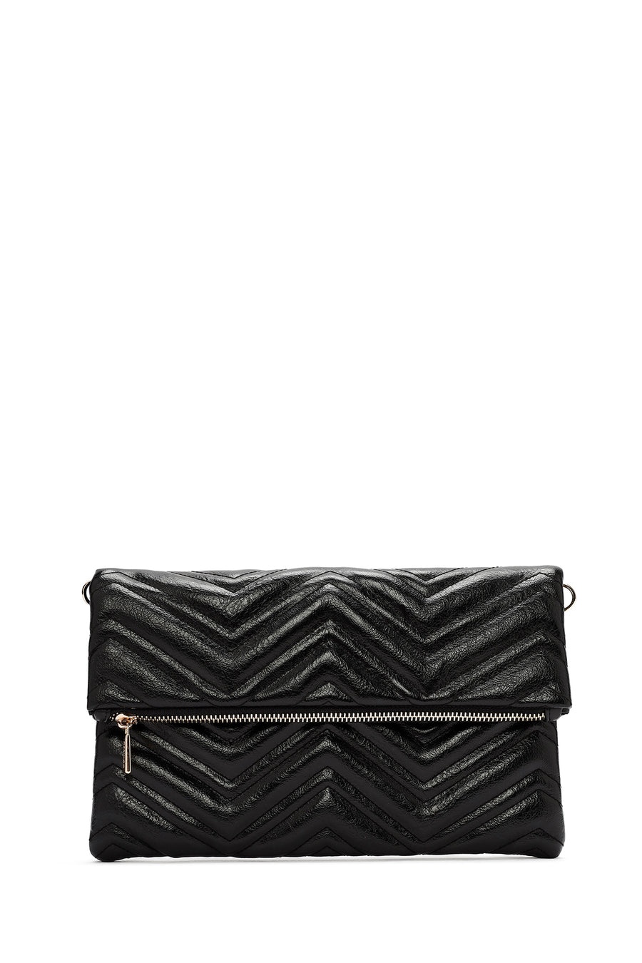 Women's Black Long Chain Strap Quilted Clutch Bag