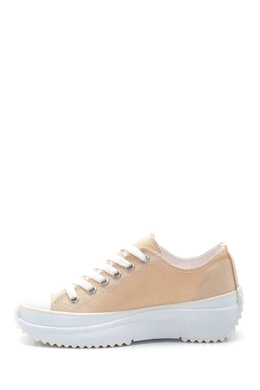 Kadın Bej Kalın Tabanlı Kumaş Sneaker