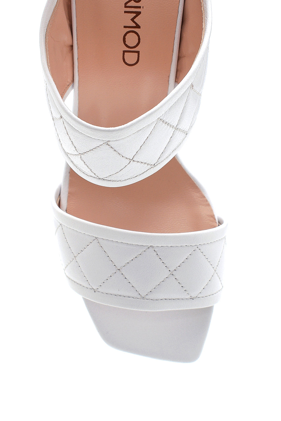 Women's Leather Capione Detailed Heeled Slippers