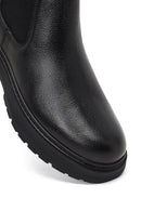 Male Black Thick-Soled Leather Chelsea Boots | Derimod