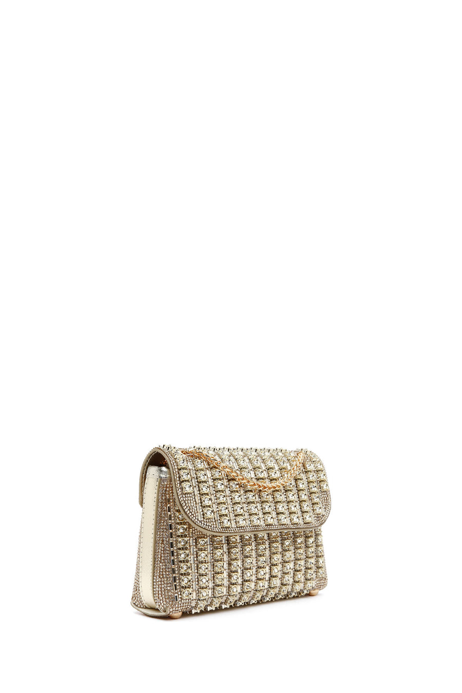 Women's Gold Chain Strap Embellished Evening Bag