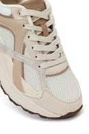 Woman Beige Lace-up Chunky Sneaker | Derimod