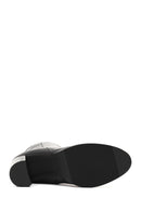 Women's Black Zippered Thick Heeled Leather Boots | Derimod